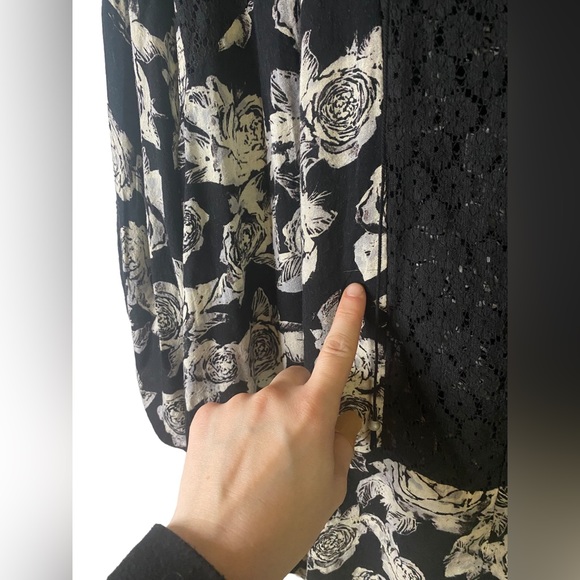 Free People | Small Black Combo Moon River Blouse - Picture 6 of 6